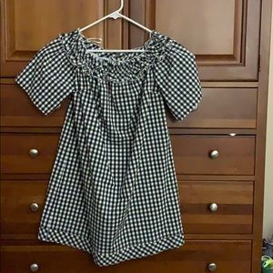 Black and white checkered A-line dress
